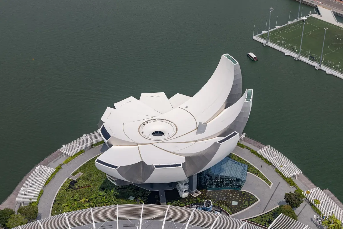 The ArtScience Museum seen from above