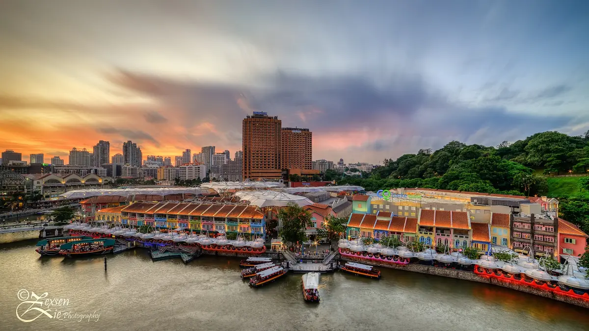 Clarke Quay at sunset