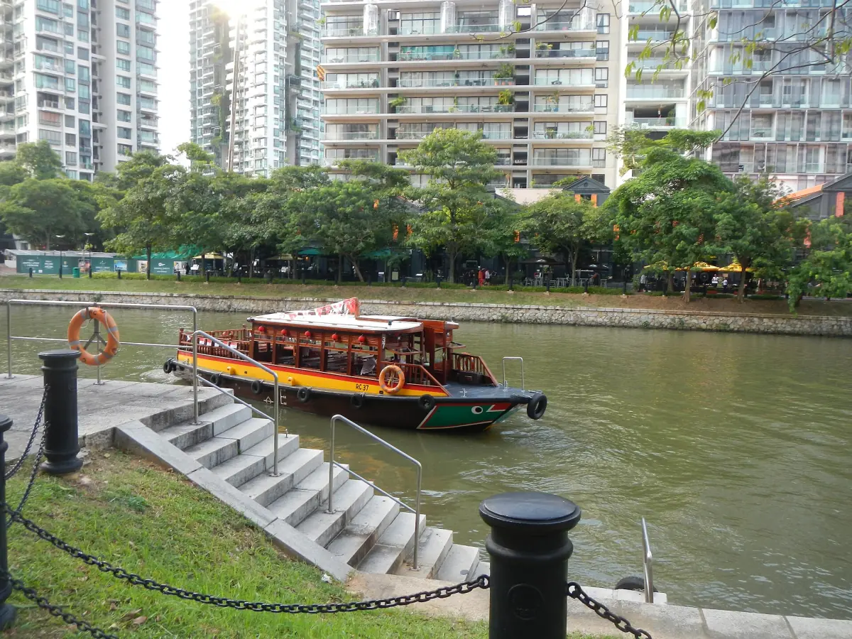 A river boat at a landing